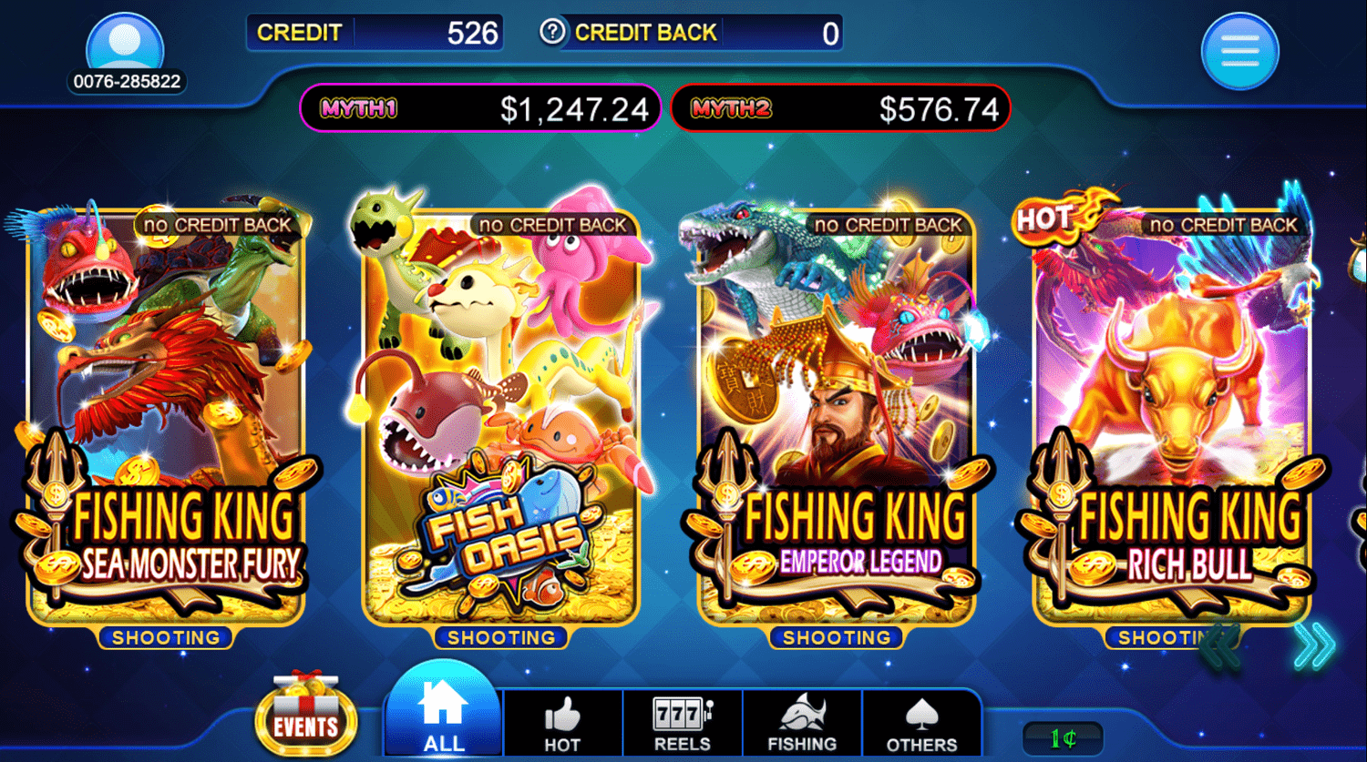 Big Daddy Dragon Game Screen Menu