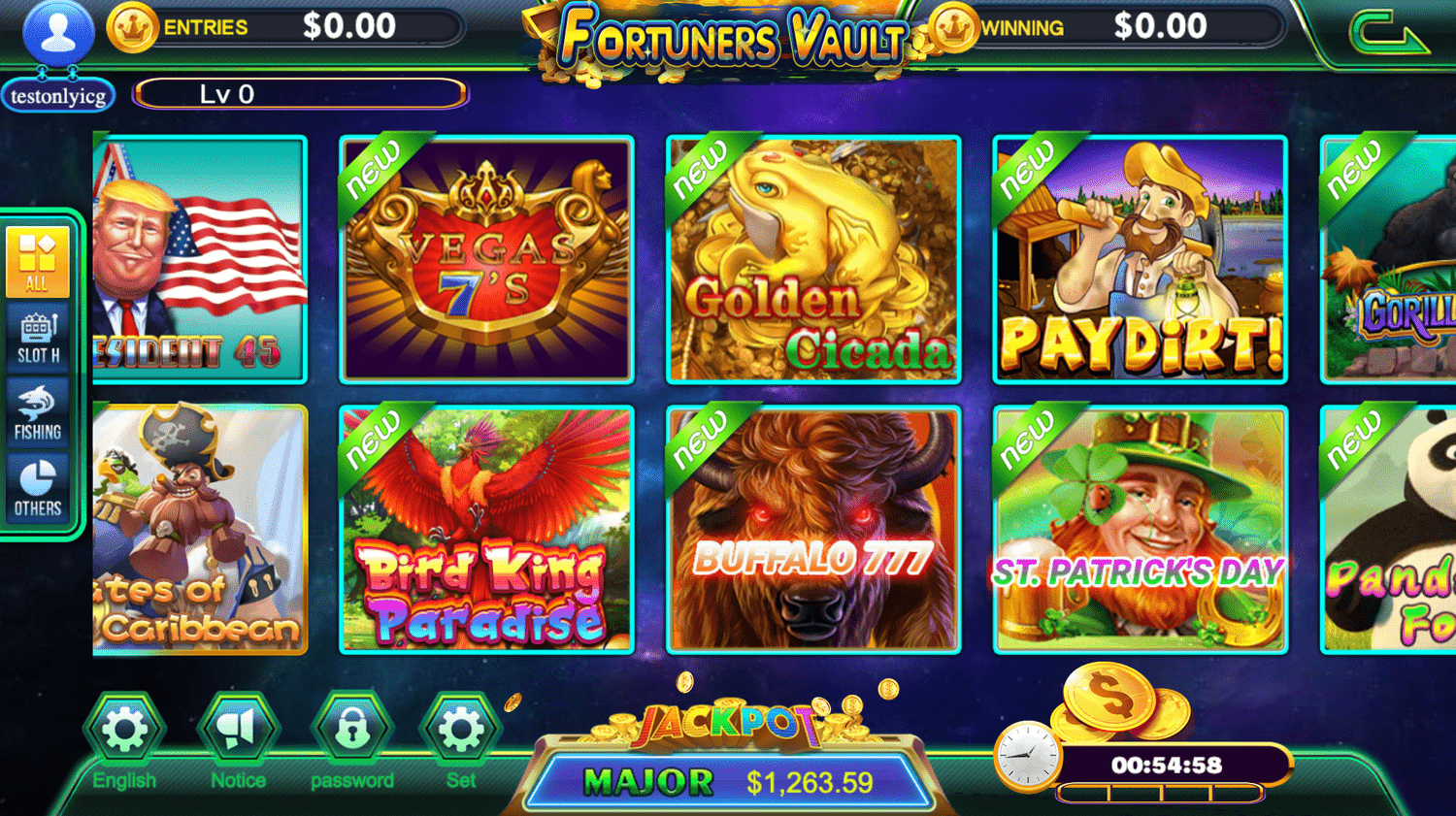 Fortuner's vault - game lobby